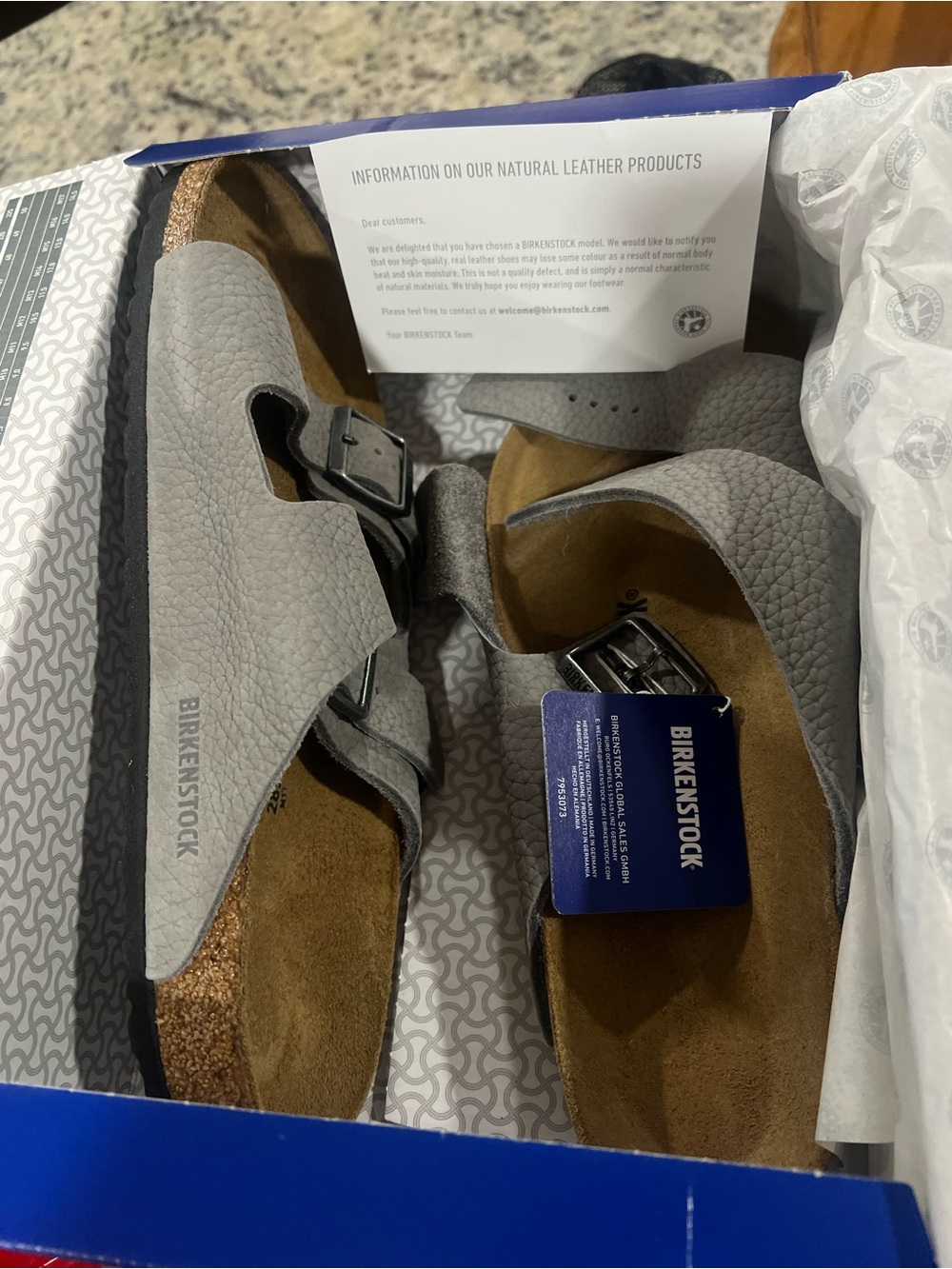 Birkenstock Men's Two-Strap Sandals in Light Gray sizes 44 &45 - Picture 10 of 11